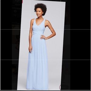 Ice blue David’s bridal bridesmaid dress